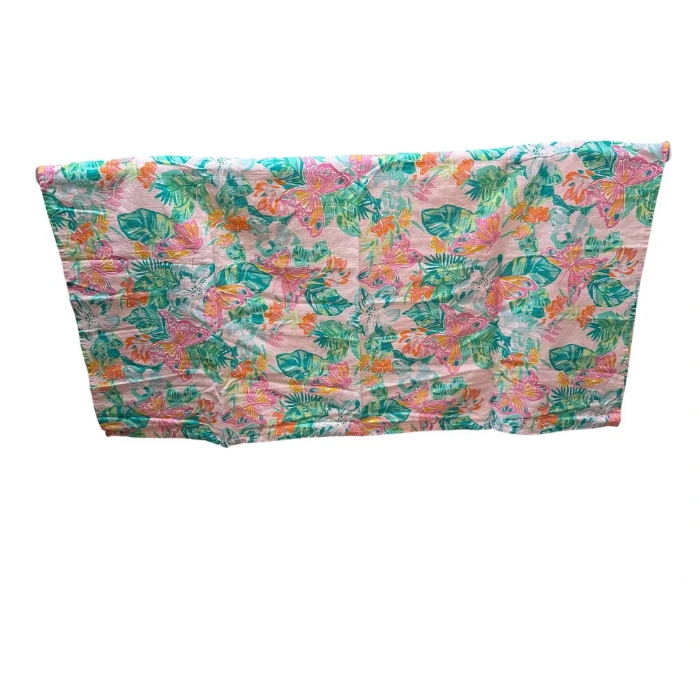 Lilly Pulitzer Pottery Barn Kids‎ Organic Cotton Muslin Swaddle Butterfly Pink